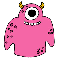 Pink horned monster