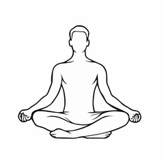 Vector silhouette of a person in a yoga seated meditation