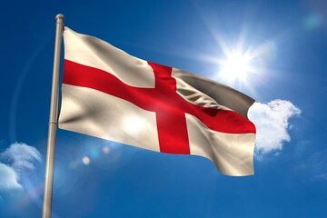 England national flag on flagpole