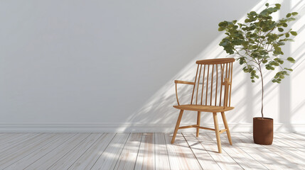 wooden chair in a room