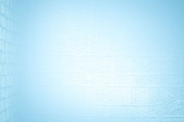 Flat design is showing painted textured blue brick wall interior corner creating subtle gradient