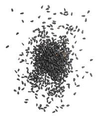 black cumin seeds on transparent background macro png