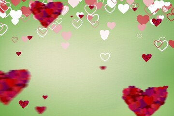 Digitally generated love heart pattern