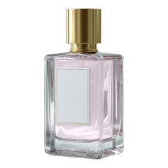 Elegant Glass Perfume Bottle with Gold Cap and Blank Label