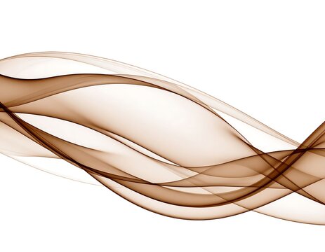 Abstract brown wavy lines on white