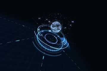 Digital interface of blue house