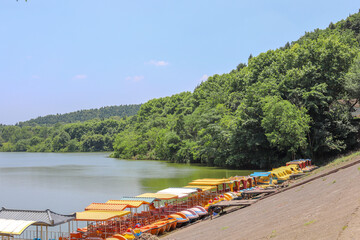 Fototapeta premium The natural scenery of Donghu Mountain Park in Deyang City, Sichuan Province, China