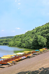 Fototapeta premium The natural scenery of Donghu Mountain Park in Deyang City, Sichuan Province, China