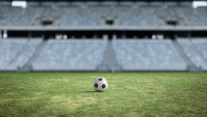 Football in an empty stadium