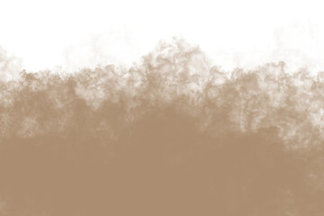 Khaki Beige smoke cloud fog dust isolated on transparent background. Colorful smoke smog misty fog steam explosion special effect. Smoke texture for Compositing, covering, overlay, design elements