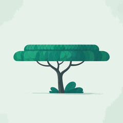 Green stylized tree illustration