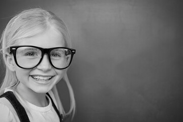 Schoolchild with blackboard