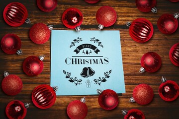 Christmas card with baubles