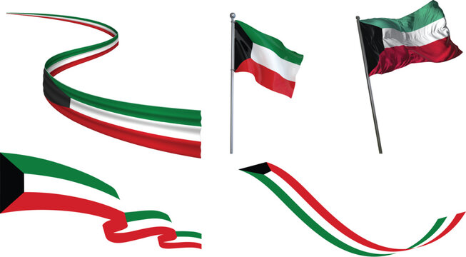 Kuwait flag banner and emblem