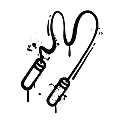 Graffiti Spray jump rope on isolated white background