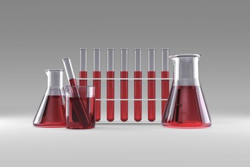 Laboratory flask with chemical solutions © vectorfusionart