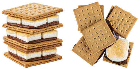 delicious s'mores with toasted marshmallows, chocolate, and graham crackers