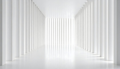 White Columns in a Modern Hallway Interior