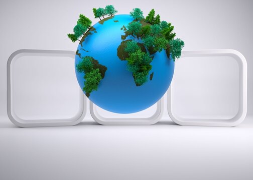 Fototapeta Digitally generated globe floating