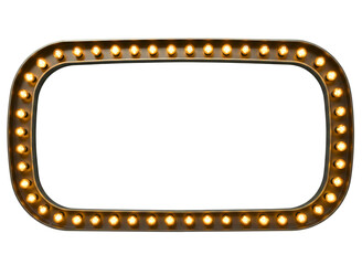 Retro marquee light frame with empty space for text isolated on transparent background