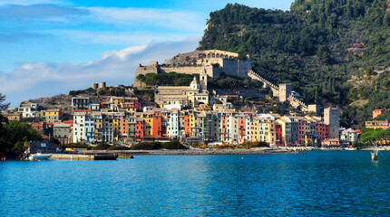 Naklejka premium the picturesque village of Portovenere in Liguria 