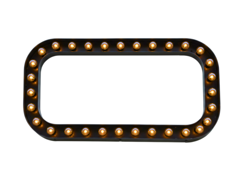 Retro marquee light frame with empty space for text isolated on transparent background