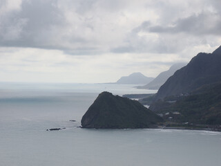 Coastal View of Headland and Mountains from Highway 11