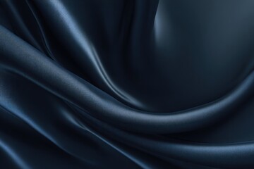 Deep navy blue silk drapes in flowing folds