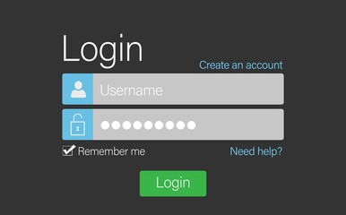 Close-up of login page on black background