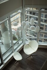 High angle view of chair in office
