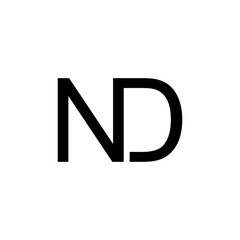 ND N D Letter Logo Design isolated on white background