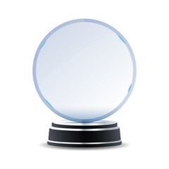 One elegant award trophy with silver details. Realistic glass prize isolated for design projects, sports, business recognition, or first-place winner promotion.