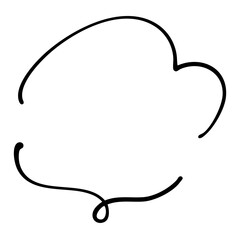 手描きのかわいい吹き出し。落書きのようなラフなベクターのスピーチバブル。