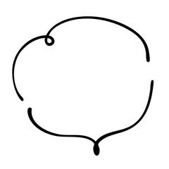 手描きのかわいい吹き出し。落書きのようなラフなベクターのスピーチバブル。