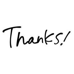 手書き文字のコメント「Thanks!」  