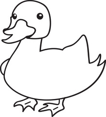 Adorable Baby Duckling Line Art - Simple Hand-Drawn Illustration Vectors
