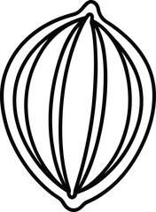 Cardamom pod line art vector illustration graphic