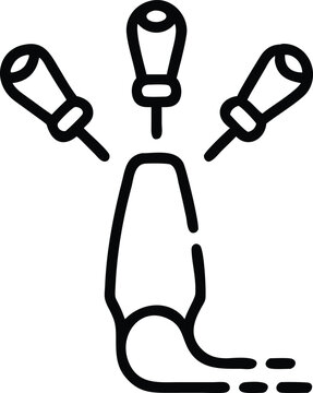 black line art dental tools clip art preview