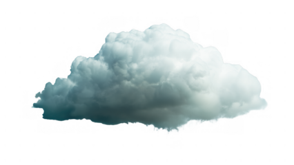 Fluffy gray cloud on white background, created with AI, PNG