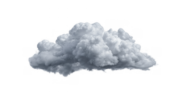 Fluffy gray cloud design for multiple uses, created with AI, PNG
