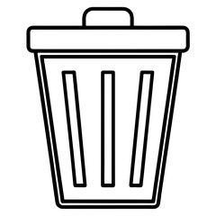 Flat Style Delete Bin Symbol 