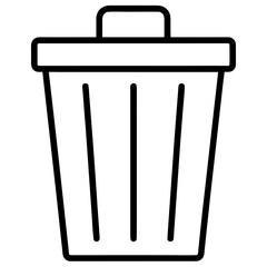 Flat Style Delete Bin Symbol 