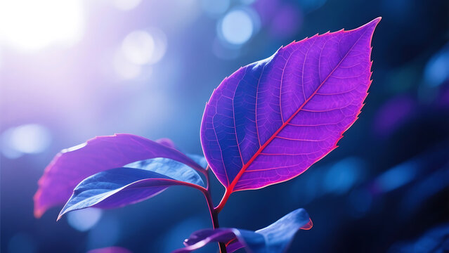purple leaf with dew drops - Powered by Adobe