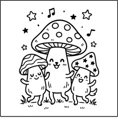 mashroom coloring page