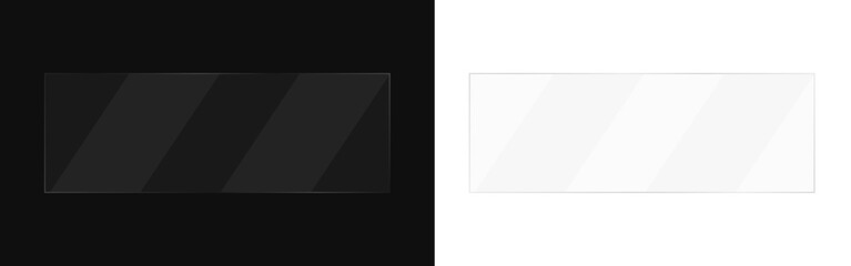 Transparent Glass Plate PNG &ndash; Polished Acrylic or Plastic Sheet with Realistic Light Effects