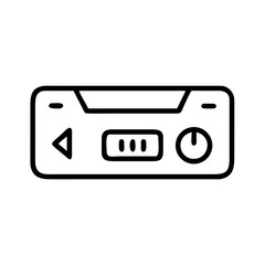 Fototapeta premium A minimalist line drawing of electronic control panel. features buttons and display.