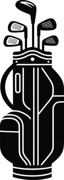 black golf clubs in bag clip art preview