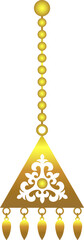 Golden Kazakh pendant with beads № 08