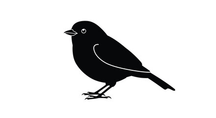 Fototapeta premium Simple Bird Silhouette Illustration in Black