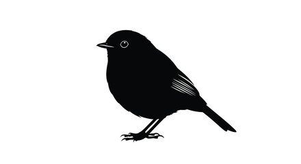 Fototapeta premium Simple Bird Silhouette Illustration in Black